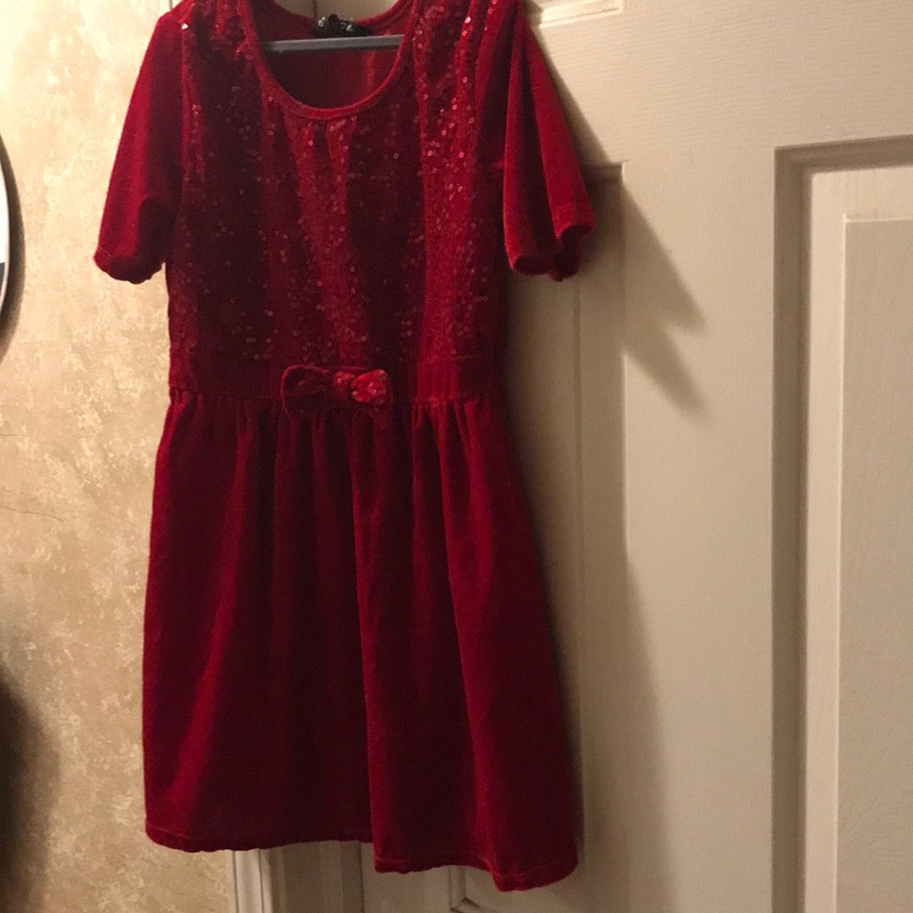 Red fancy dress with sequins